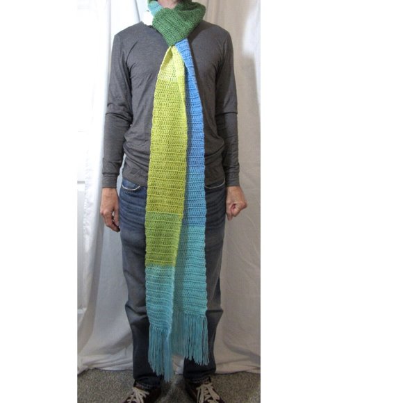 Giant Scarf 142x5 Handmade Crochet Knit Winter Men Women Dr Who Avant Garde NEW - Picture 1 of 6